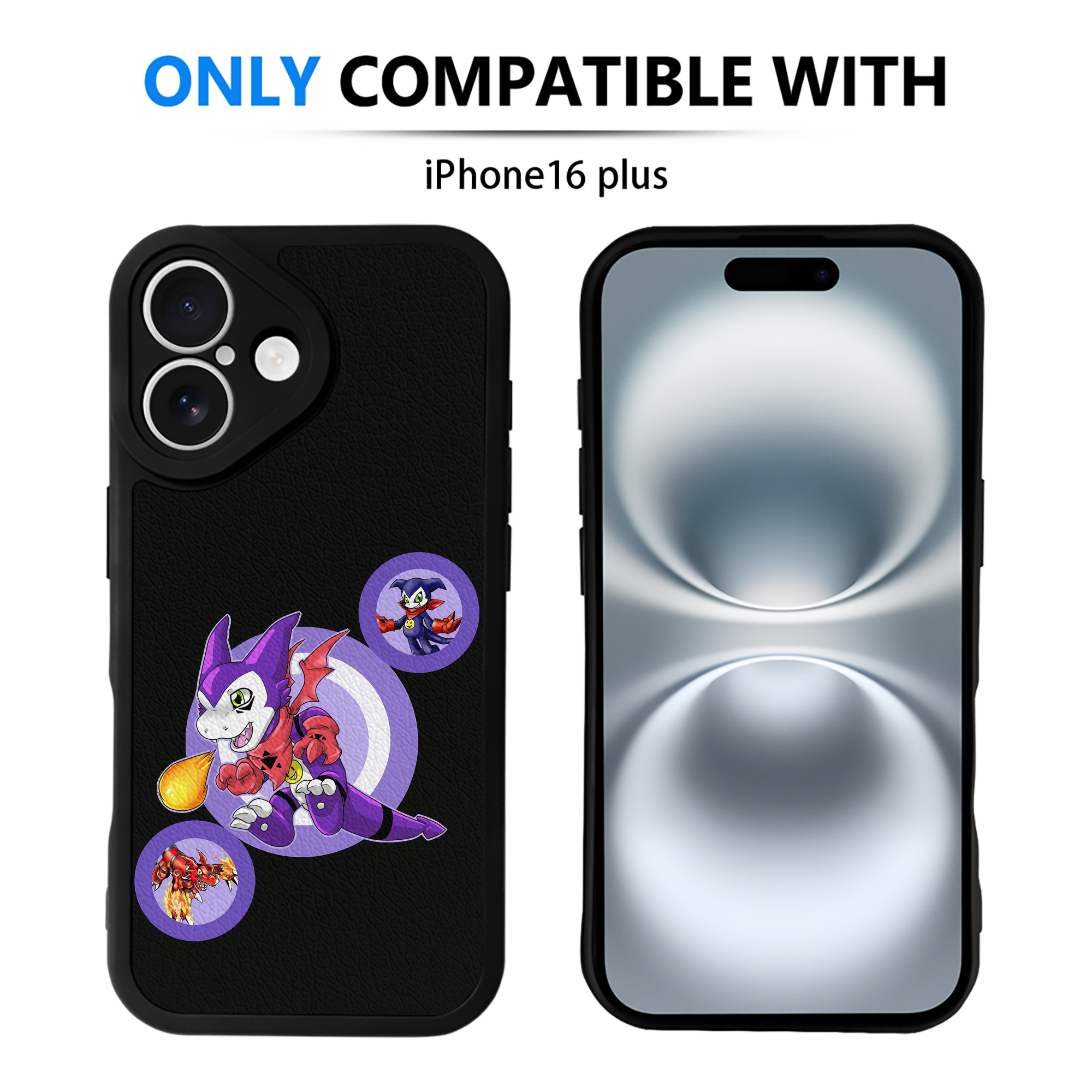 （画像用） Digimon デジタルモンスター/デジモン 【iPhone 16シリーズ対応】シリコンスマホケース（レザー調） 材質：シリコン